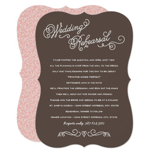Wedding Rehearsal Dinner Practice Makes Perfect Card Zazzle
