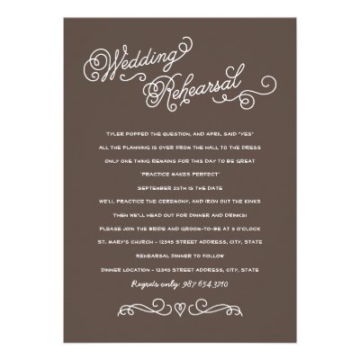 Wedding Rehearsal Dinner | Practice Makes Perfect Custom Announcements