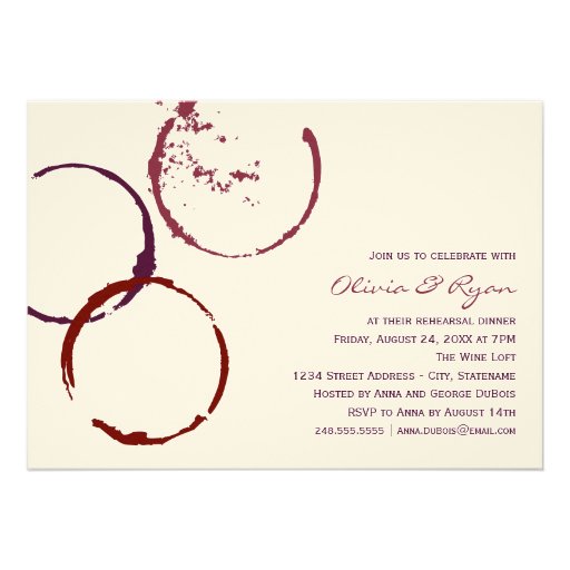 Wedding Rehearsal Dinner | Red Wine Theme Cards