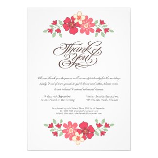 Wedding Rehearsal Dinner Rustic Floral Flowers Announcement