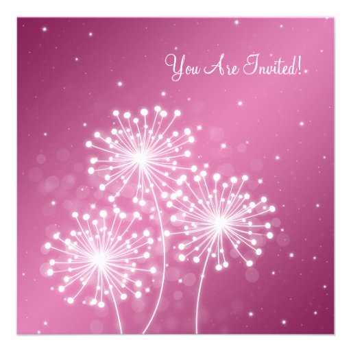 Wedding Rehearsal Dinner Summer Sparkle Rose Pink Announcements