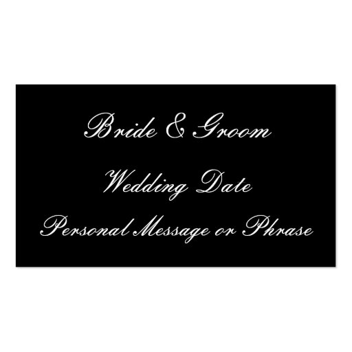 Wedding Reminder Insert for Invitations or Favors Business Cards (front side)