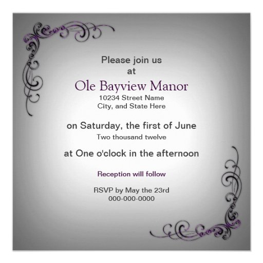 Wedding Renewal - Gray Purple Border Custom Invitations