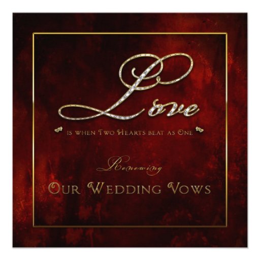 Wedding Renewal Invitation - Love - Two Hearts