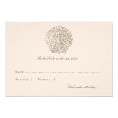 Wedding Reply Card 1 | Ivory Seashell Personalized Invites