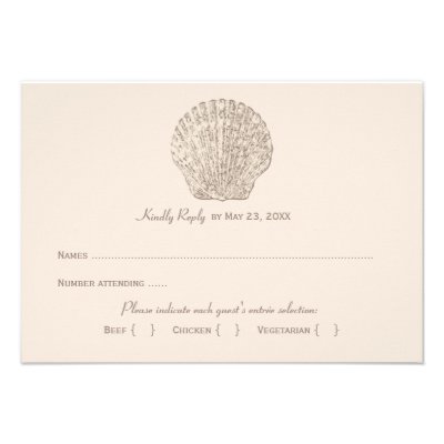 Wedding Reply Card 2 | Ivory Seashell Custom Announcement