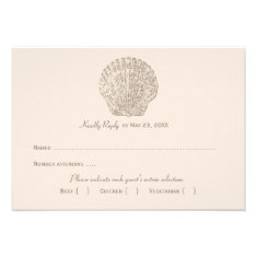 Wedding Reply Card 2 | Ivory Seashell Custom Announcement