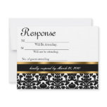 Wedding Reply Card Damask &amp; Gold Personalized Invites