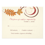 Wedding Response Card | Autumn Falling Leaves Custom Announcement