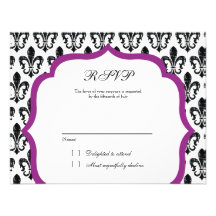 Wedding Response Card | New Orleans | Fuschia