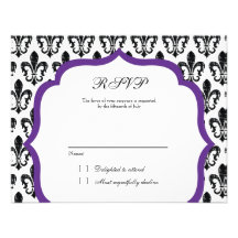 Wedding Response Card | New Orleans | Purple