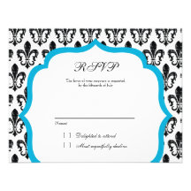 Wedding Response Card | New Orleans | Turquoise