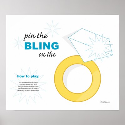 Wedding Shower Game on Wedding Ring   Bridal Shower Game Poster From Zazzle Com