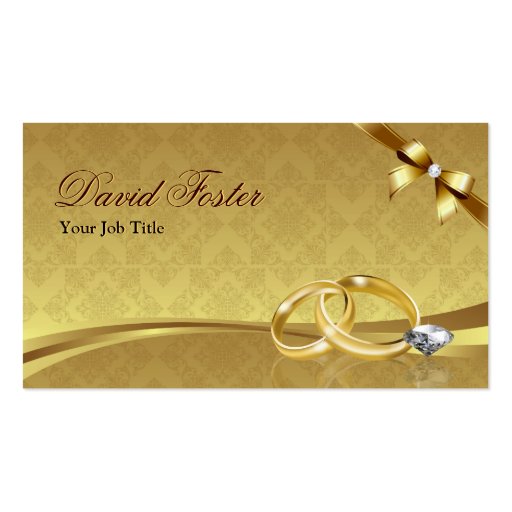 Wedding Ring Diamond Gold Jeweler Jewelry Jeweller Business Cards (front side)