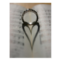 Wedding Ring Heart Shadow Post Card