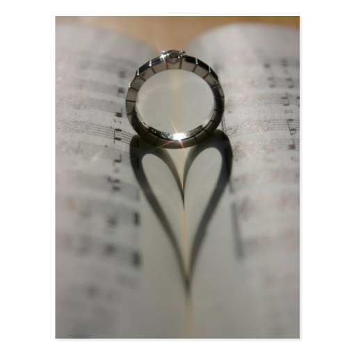 Wedding Ring Heart Shadow Post Card
