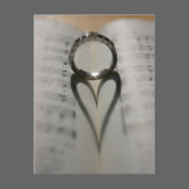 Wedding Ring Heart Shadow postcards