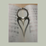 Wedding Ring Heart Shadow Post Card