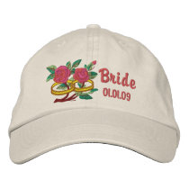 Wedding Ring Roses - Bride embroidered hats by WedThreads Wedding Ring Roses - Bride embroidered hats