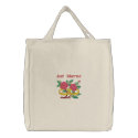 Wedding Ring Roses - Just Married embroidered bags by WedThreads Wedding Ring Roses - Just Married embroidered bags