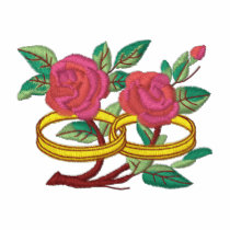 Wedding Ring Roses - Just Married embroidered shirts by WedThreads Wedding Ring Roses - Just Married embroidered shirts