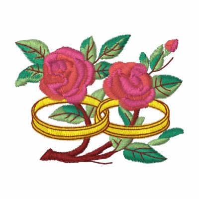 Wedding Ring Roses - Just Married Embroidered Jacket by WedThreads