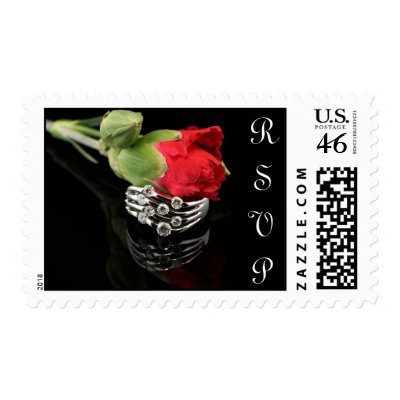 Wedding Ring RSVP Postage Stamps