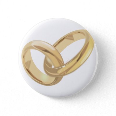 Wedding rings pinback buttons