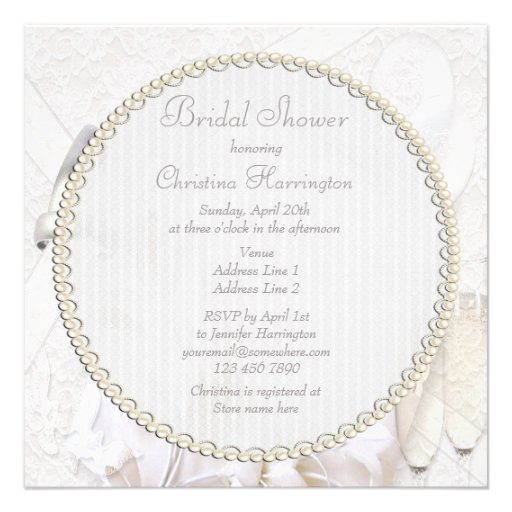 Wedding Rings & Champagne Glasses Bridal Shower Invitation