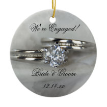 Wedding Rings Engagement Round Ornament