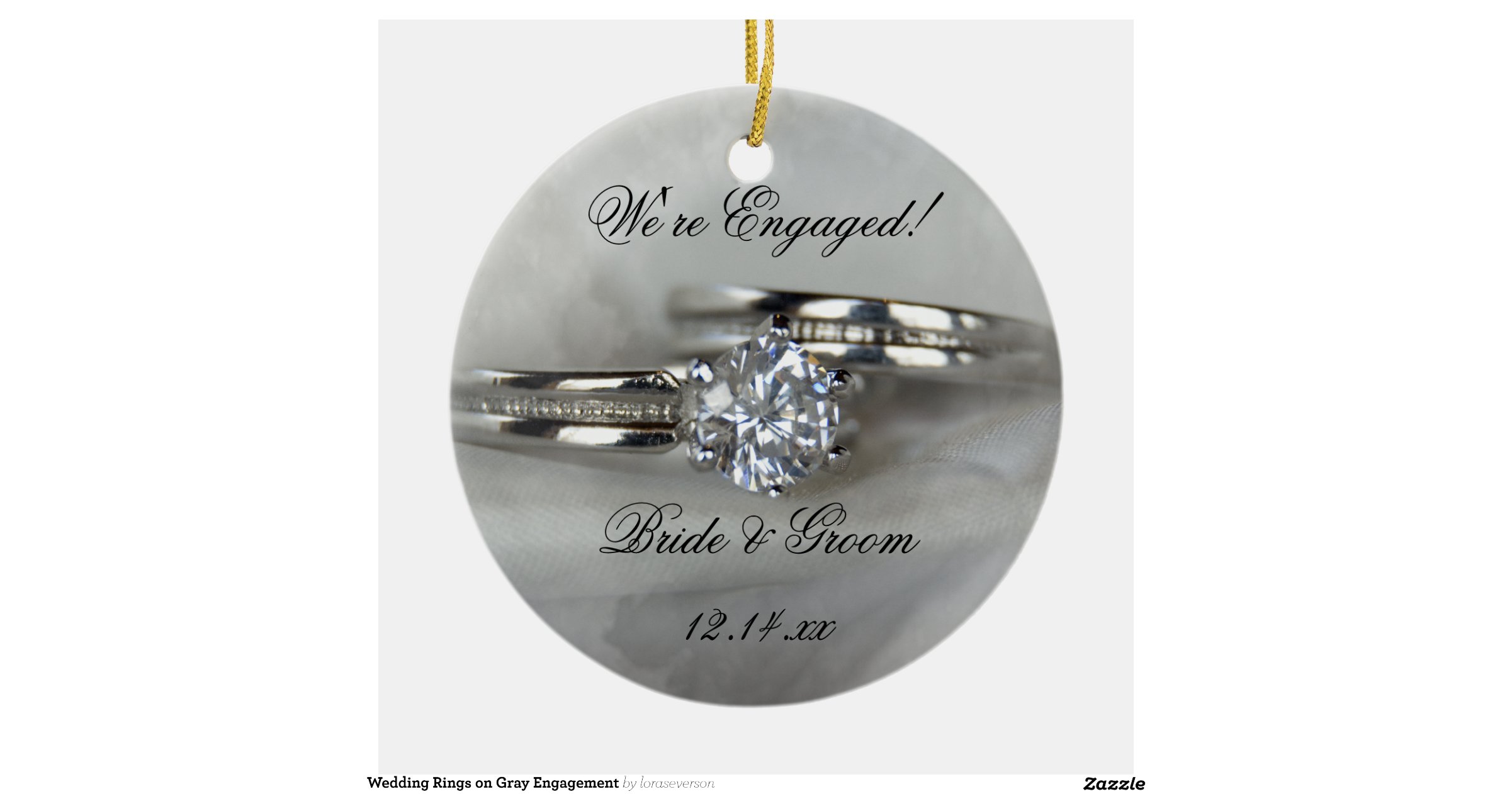 Wedding Rings Engagement Round Ornament Zazzle