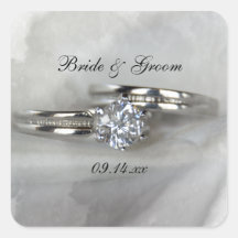 Wedding Rings Envelope Seals Sticker