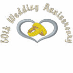 Wedding Rings Heart - 50th Anniversary Embroidered Polo Shirt