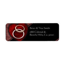 Wedding Rings Heart Set Return Address Label