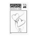 Wedding rings & hearts postage postage