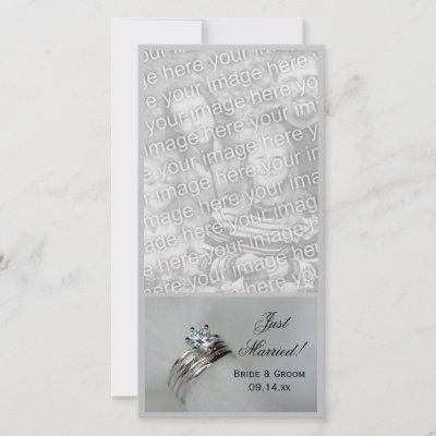 Wedding Rings Just Married Photo Card by loraseverson