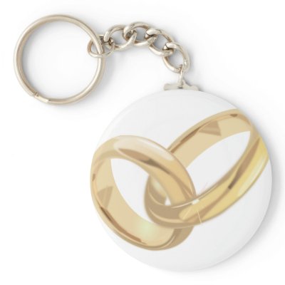 Wedding rings key chain