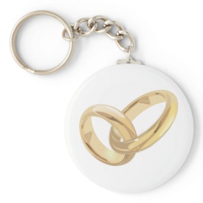 Wedding rings key chain