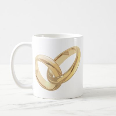 Wedding rings coffee mugs