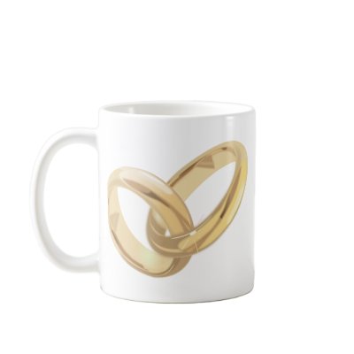 Wedding rings coffee mugs