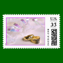 Wedding Rings on Lavender (1) CUSTOMIZE postage