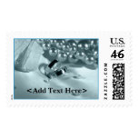 Wedding Rings On Pillow With Pearls Postage Stamps