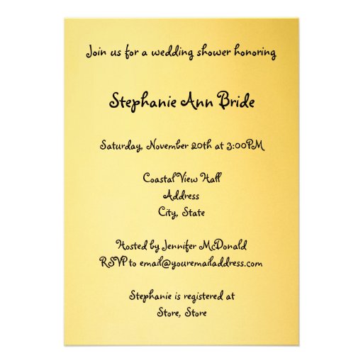 Wedding Rings On The Beach Bridal Shower Card