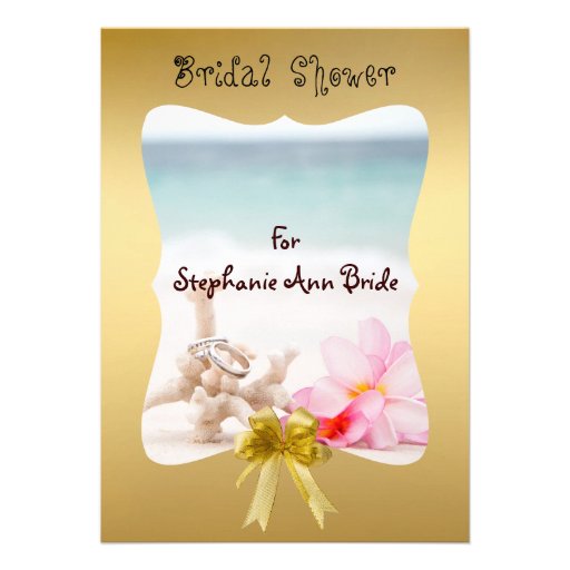 Wedding Rings On The Beach Bridal Shower Card