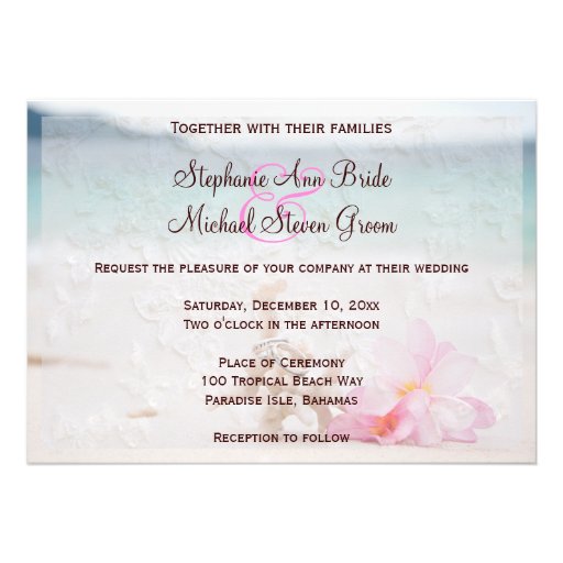 Wedding Rings On The Beach Wedding Invitation