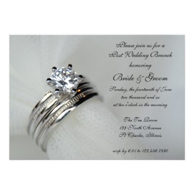 Wedding Rings Post Wedding Brunch Invitation