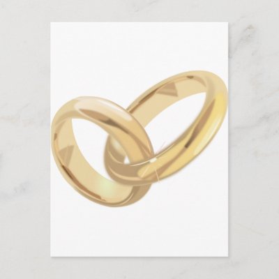 Wedding rings postcard