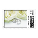 Wedding Rings & Roses Postage Stamps