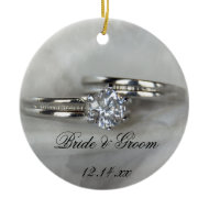 Wedding Rings Round Ornament ornament