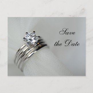 Wedding Rings Save the Date Announcement Postcard postcard